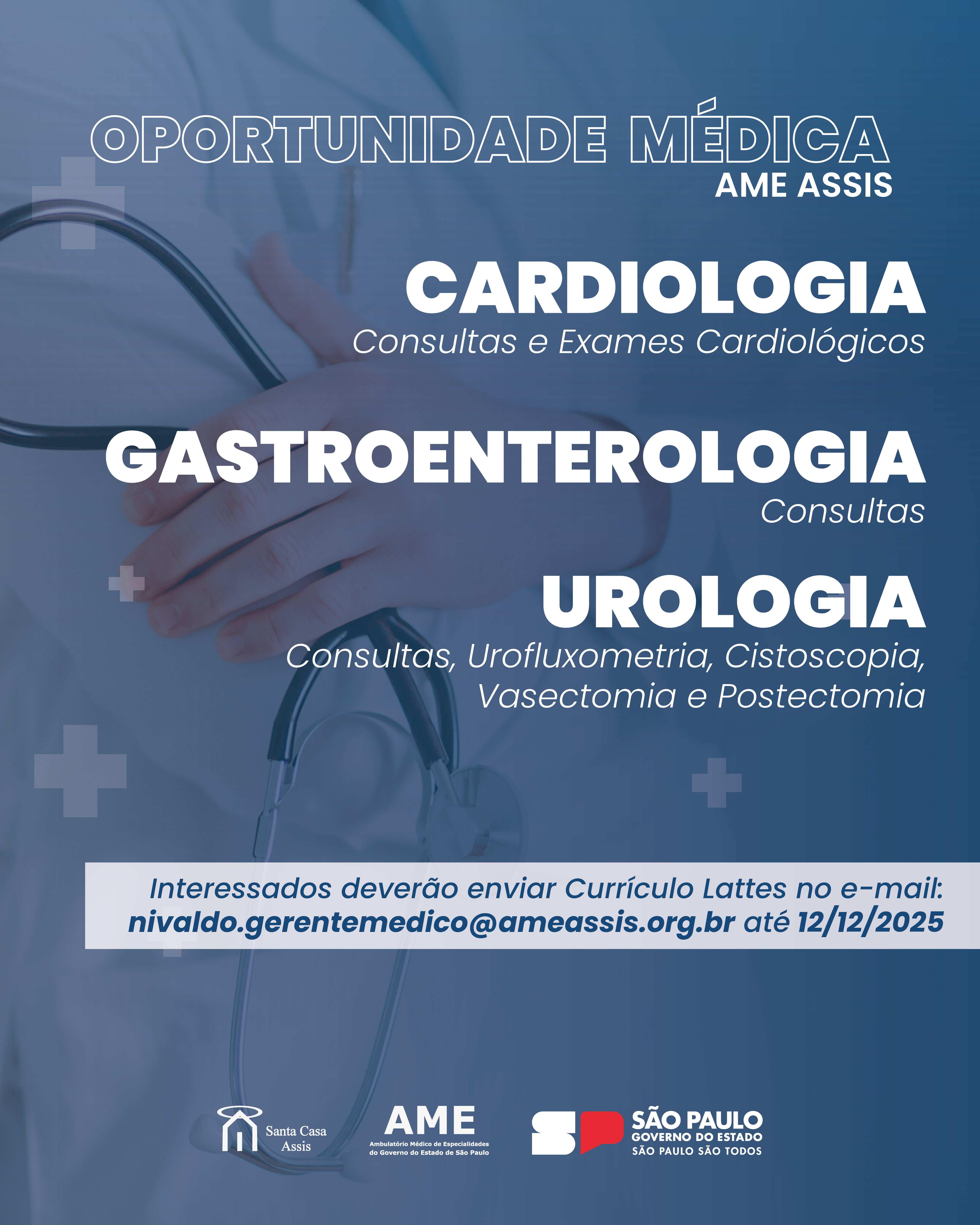 CADASTRO MÉDICO - AME ASSIS - CARDIOLOGIA, GASTROENTEROLOGIA E UROLOGIA