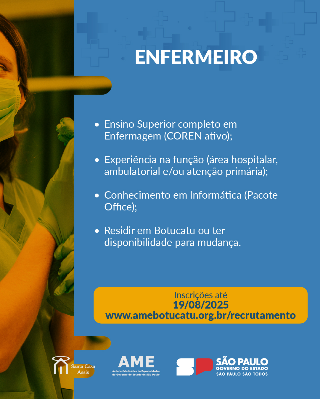 OPORTUNIDADE AME BOTUCATU - EMFERMEIRO