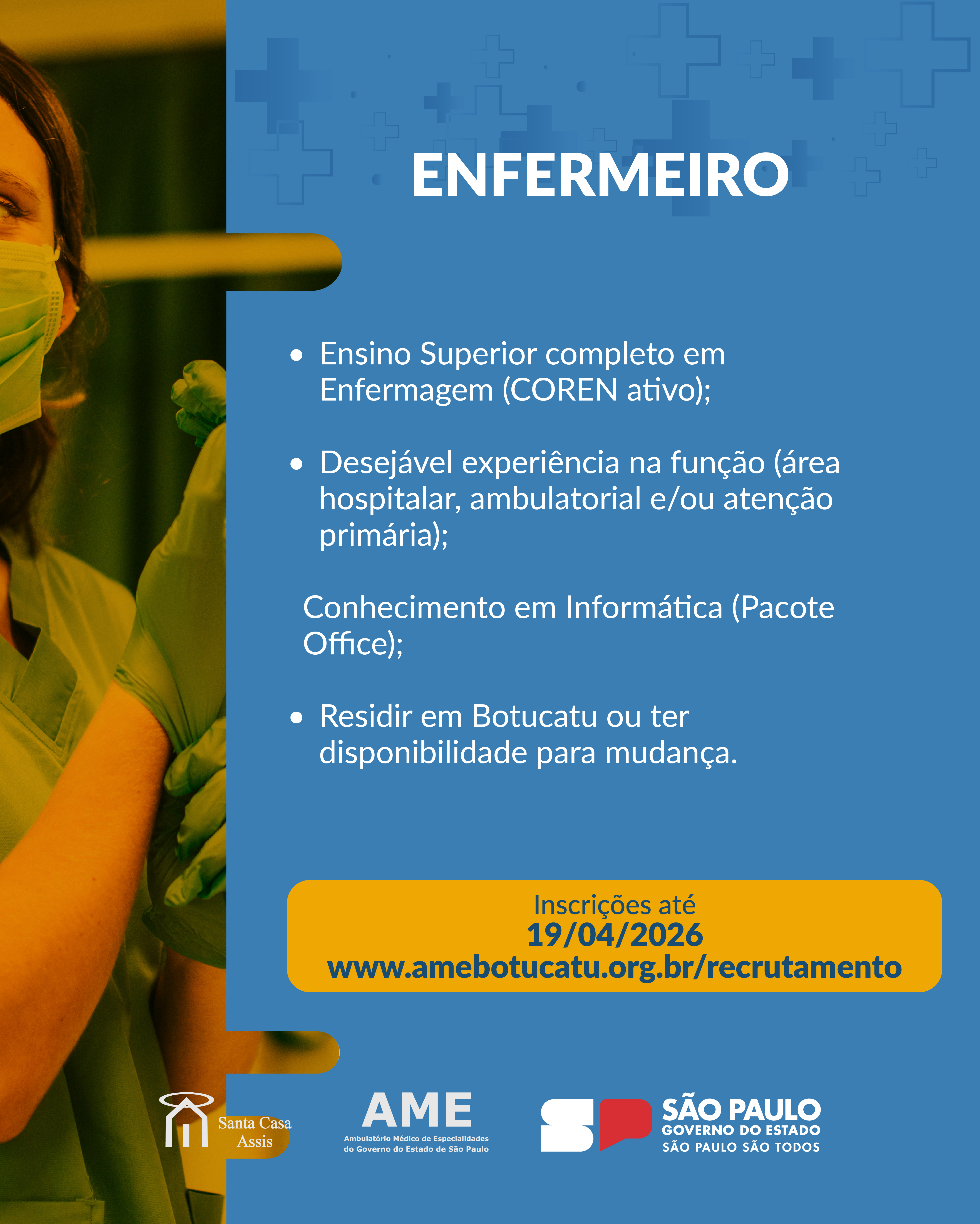 OPORTUNIDADE AME BOTUCATU - ENFERMEIRO